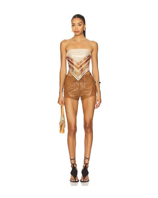 retroféte Multicolor Agda Suede Short
