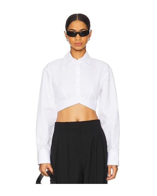 Alexander Wang クロップドボタンアップ White