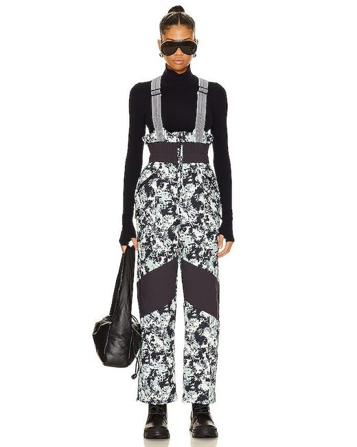 Free People Black X Fp Movement All Prepped Ski Bib In Wild Floral Combo