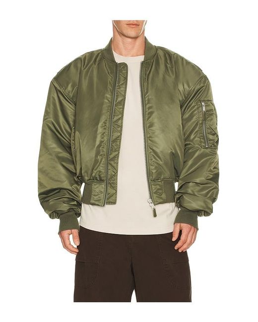 Entire studios Green Cropped Broad Bomber for men