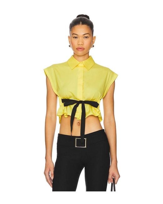 MSGM Yellow Hemd Tied Waist