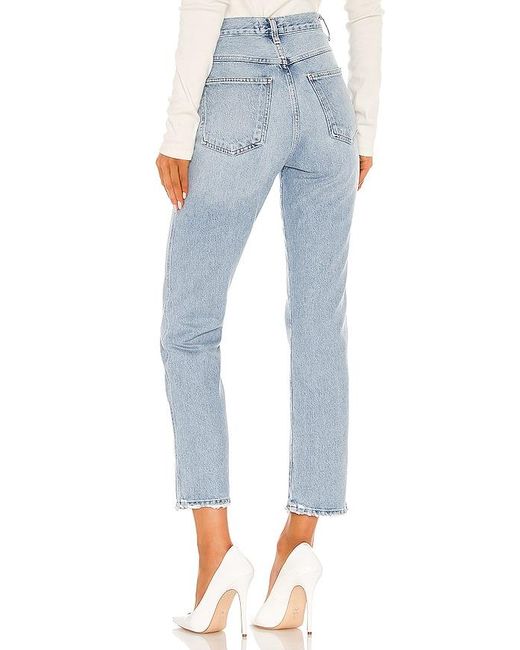 Agolde Blue Pinch Waist High Rise Kick Jeans