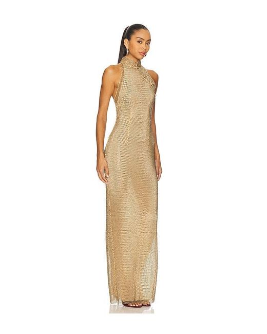 SAU LEE Natural Santana Crystal Dress