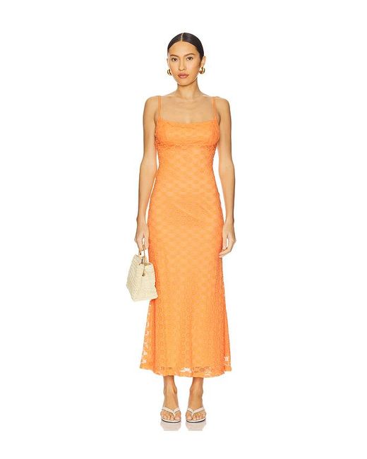 Bardot Orange Adoni Mesh Midi Dress