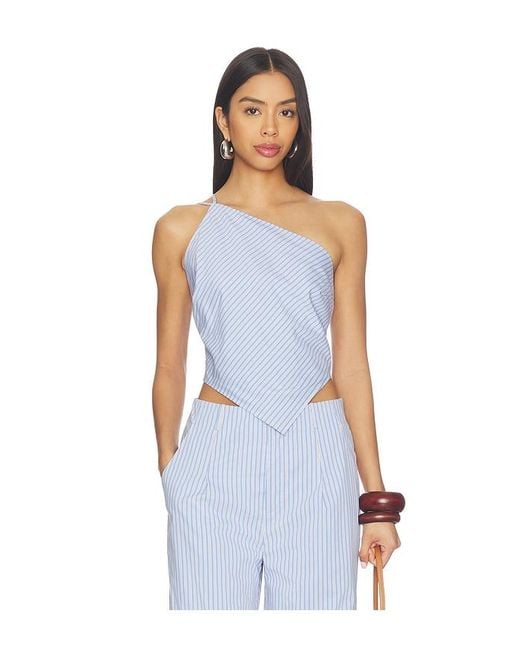 Line & Dot Blue X Revolve Claudine Asymmetrical Top