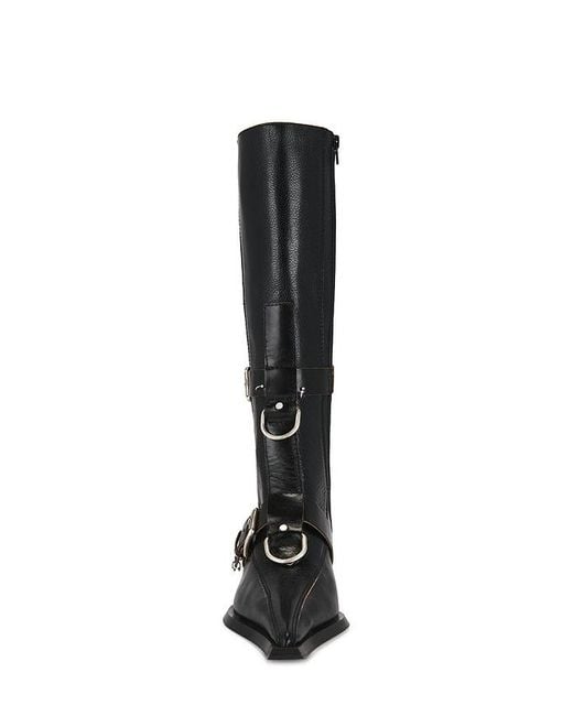 Miista Black Eliya Buckled Tall Boots