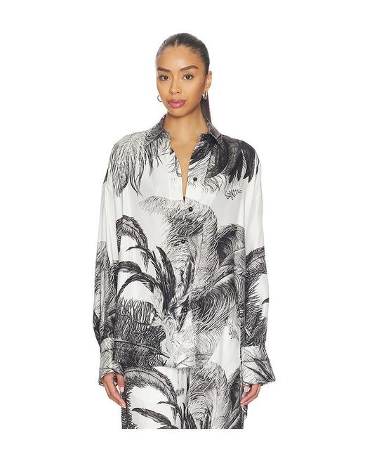 The Attico White Feather Print Shirt