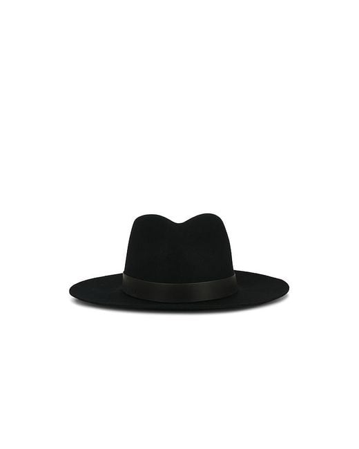 Janessa Leone Black Ross Fedora Hat