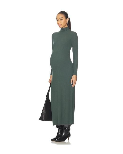 HATCH Green The Softest Rib Turtleneck Dress