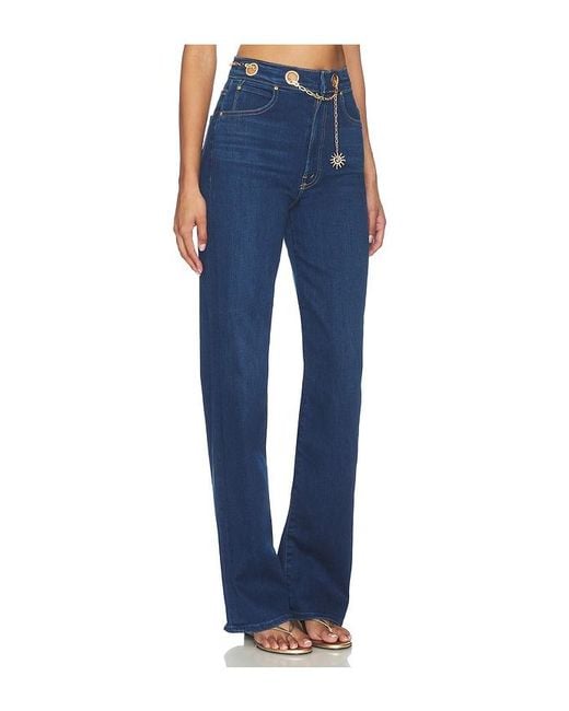 Mother Blue The Off The Chain High Waisted Tunnel Vision Sneak Jeans