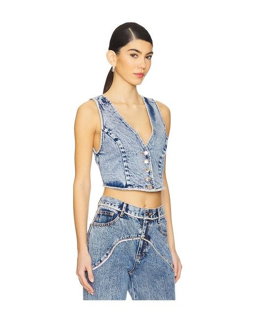 retroféte Blue Jordi Denim Vest
