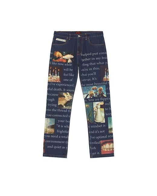 Pleasures Blue Connection Straight Leg Jeans for men