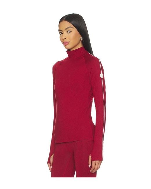 Varley Red Always Warm Mock Neck Baselayer Top