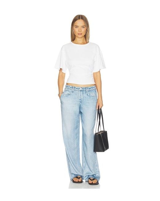Rag & Bone Blue Rb Miramar Slink Wide Leg Pull On Jeans
