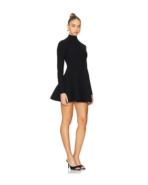 Fleur du Mal Black Knit Long Sleeve Corset Dress