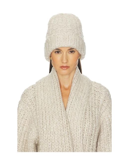 Helsa White Joanie Hand Knit Beanie