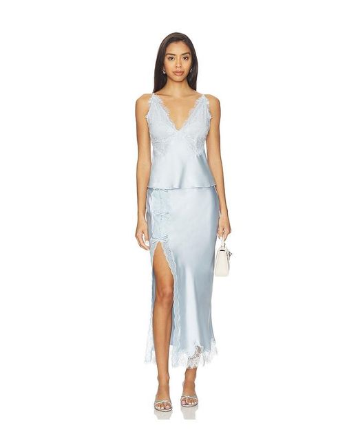 LoveShackFancy Blue Calder Skirt