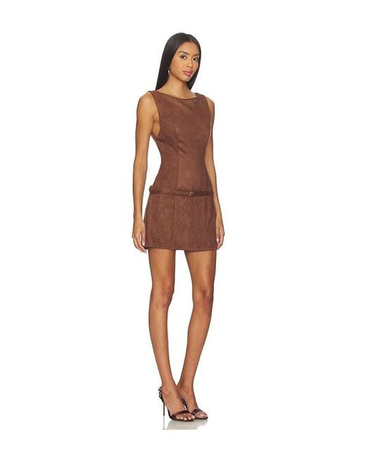 MORE TO COME Brown Rileigh Mini Dress