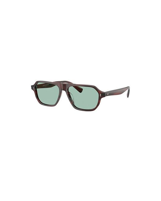 Oliver Peoples Green Remment Irregular Sunglasses