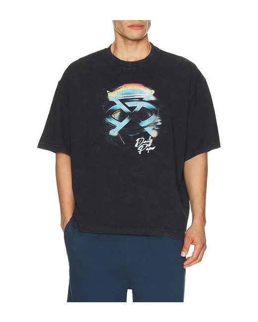 Daily Paper Black Shield Helmet Short Sleeve T-Shirt for men