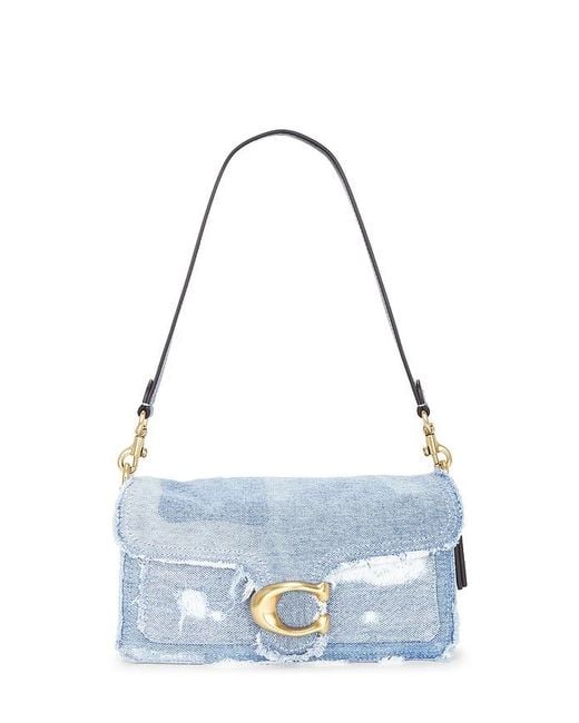 COACH Blue Upcycled Patchwork Tabby Shoulder Bag