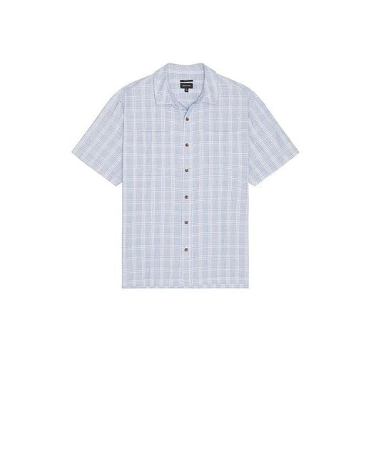 Brixton White Cru Oxford Plaid Relaxed Short Sleeve Shirt for men