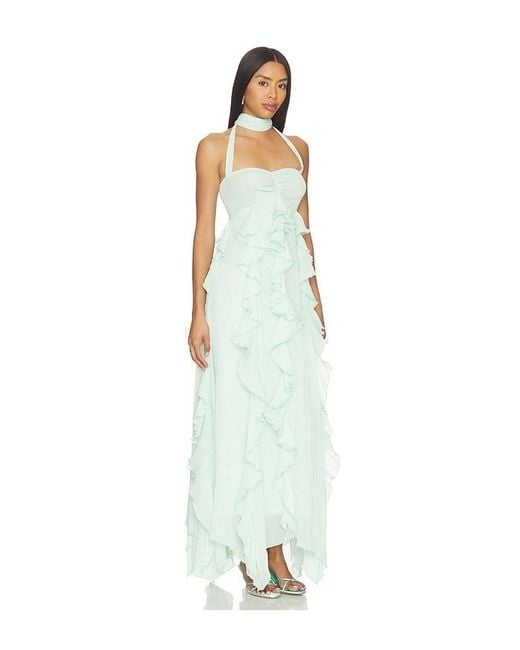 Show Me Your Mumu White Gemma Ruffle Maxi Dress