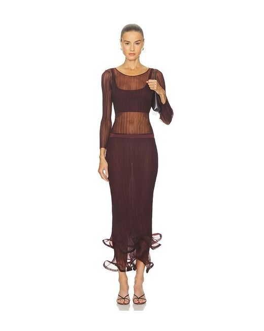 Jonathan Simkhai Red Leonie Long Sleeve Top