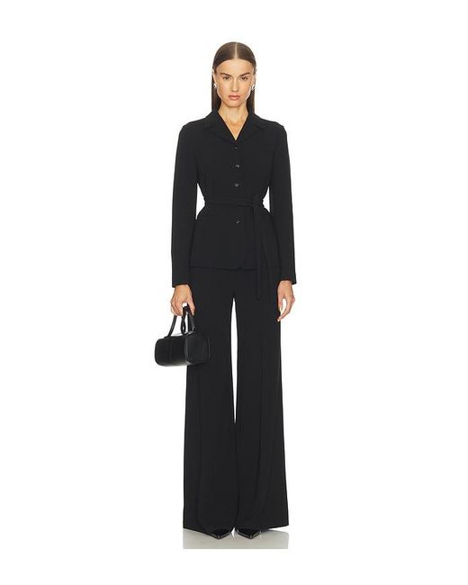Theory Black Fluid Flare Crepe Pant