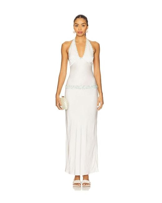 Asta Resort White Celine Hand Beaded Dress