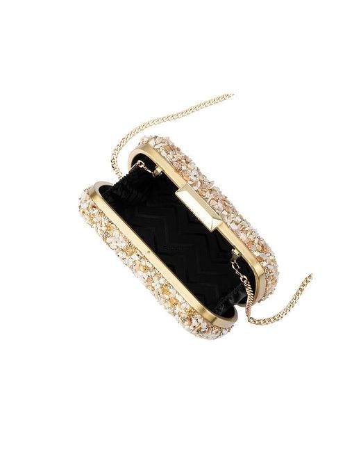 Olga Berg Natural Savannah Pebble Clutch