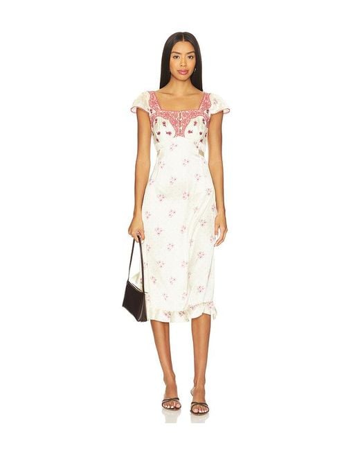 Free People White Midi-Kleid Haven