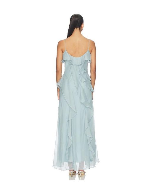 AMUR Blue Ruthie Cascade Maxi Dress