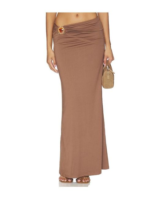 MORE TO COME Natural Brixton Maxi Skirt