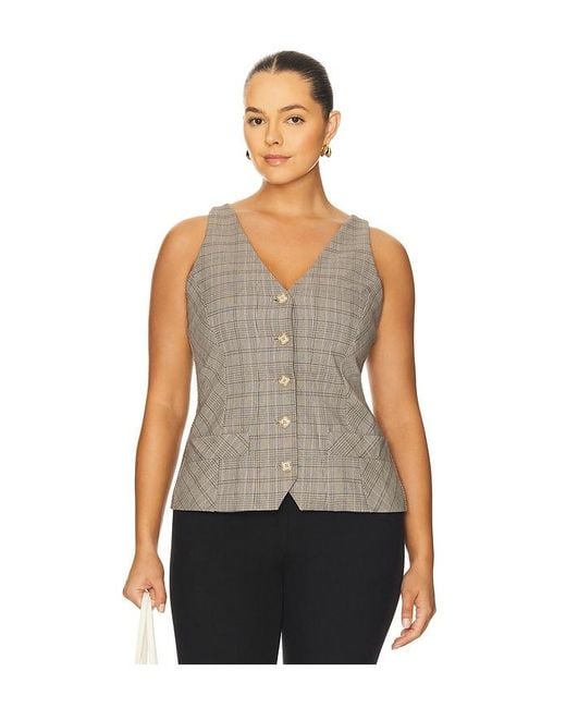GOOD AMERICAN Multicolor Plaid Vest