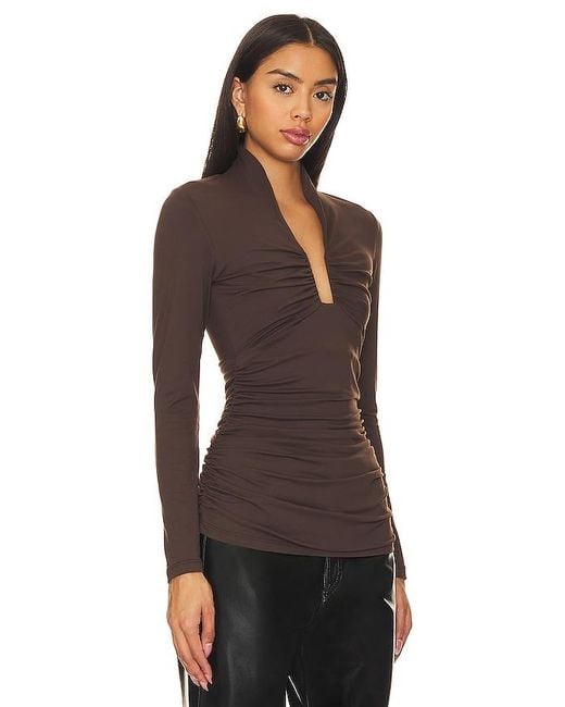 Susana Monaco Black Square Wire Gathered Top