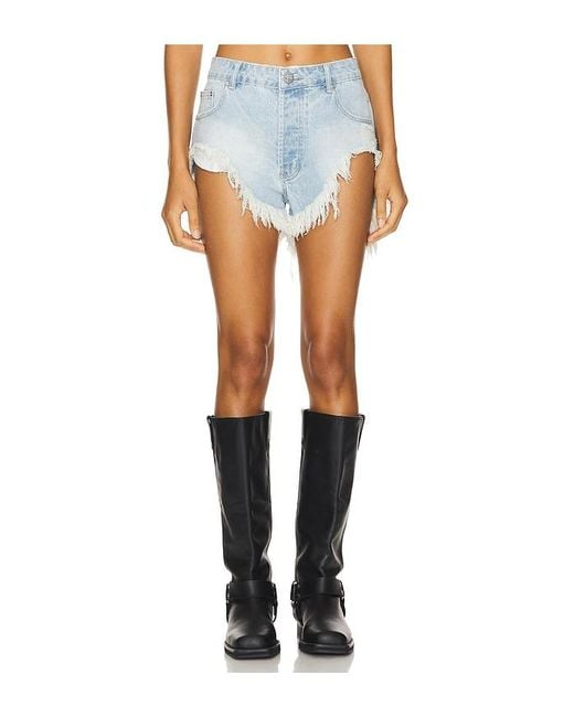 One Teaspoon Blue Rollers Denim Shorts