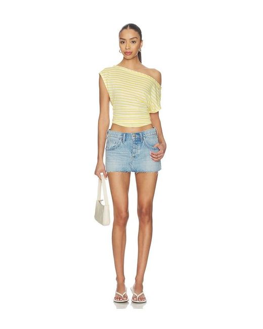 Free People Blue Laney Low Rise Mini Skirt