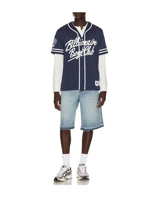 BBCICECREAM Blue Big Chew Baseball Shirt for men
