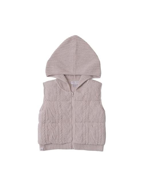 Barefoot Dreams Multicolor Toddler Cable Puffer Hooded Vest