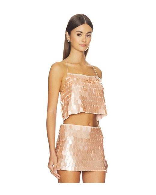 Alice + Olivia Multicolor Grazi Paillette Spaghetti Strap Top