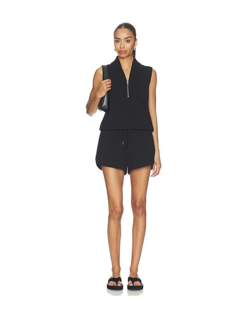 Varley Blue Beau Sleeveless Half Zip Top
