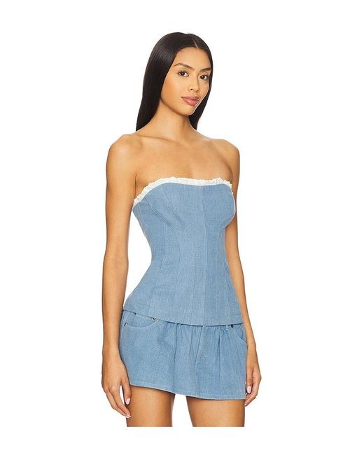 Lovers + Friends Blue Charlette Top