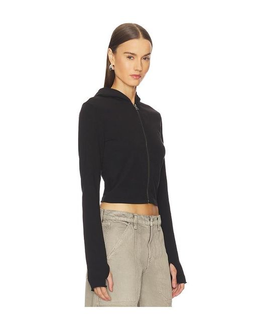 GRLFRND Black Shrunken Zip Hoodie