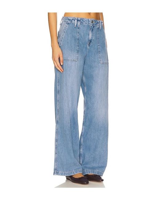 GOOD AMERICAN Blue Lite Linen Denim Pants