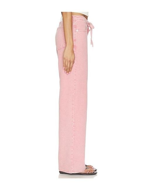 Rag & Bone Pink Featherweight Phoebe Drawstring Wide Jeans