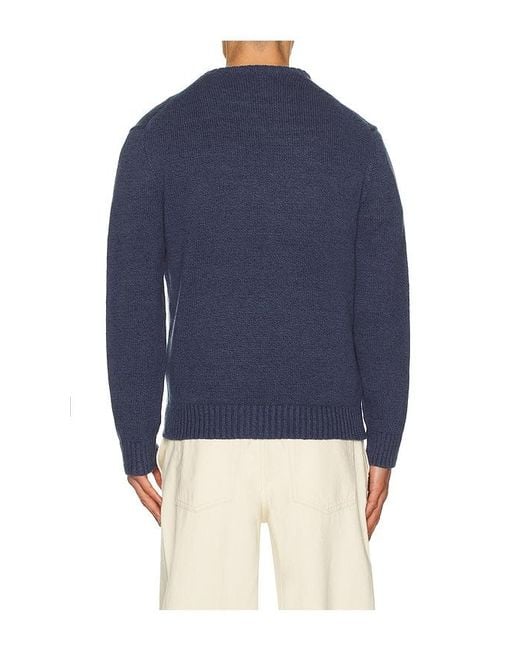 Polo Ralph Lauren Blue Polo Bear Linen-Cotton Sweater for men