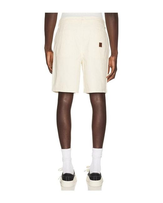 Brixton White Surplus Vintage Wash Herringbone Short for men