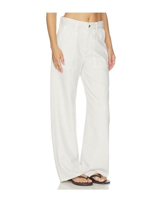 Agolde White Low Curve Utility Jean