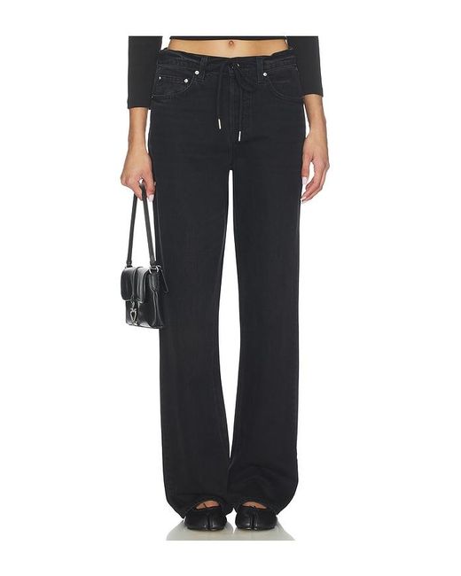 GRLFRND Black Bella Low Rise Boyfriend Drawstring